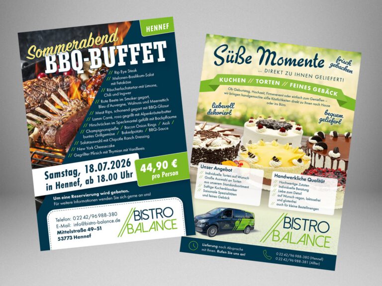 Mom digital grafikdesign bistro balance flyer